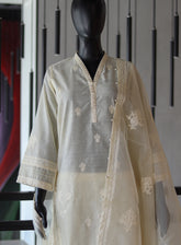 LSM Galleria Luxury Embroidered Cotton Net 3 Piece Stitched Suit - LSM24G LG-IZ-0105